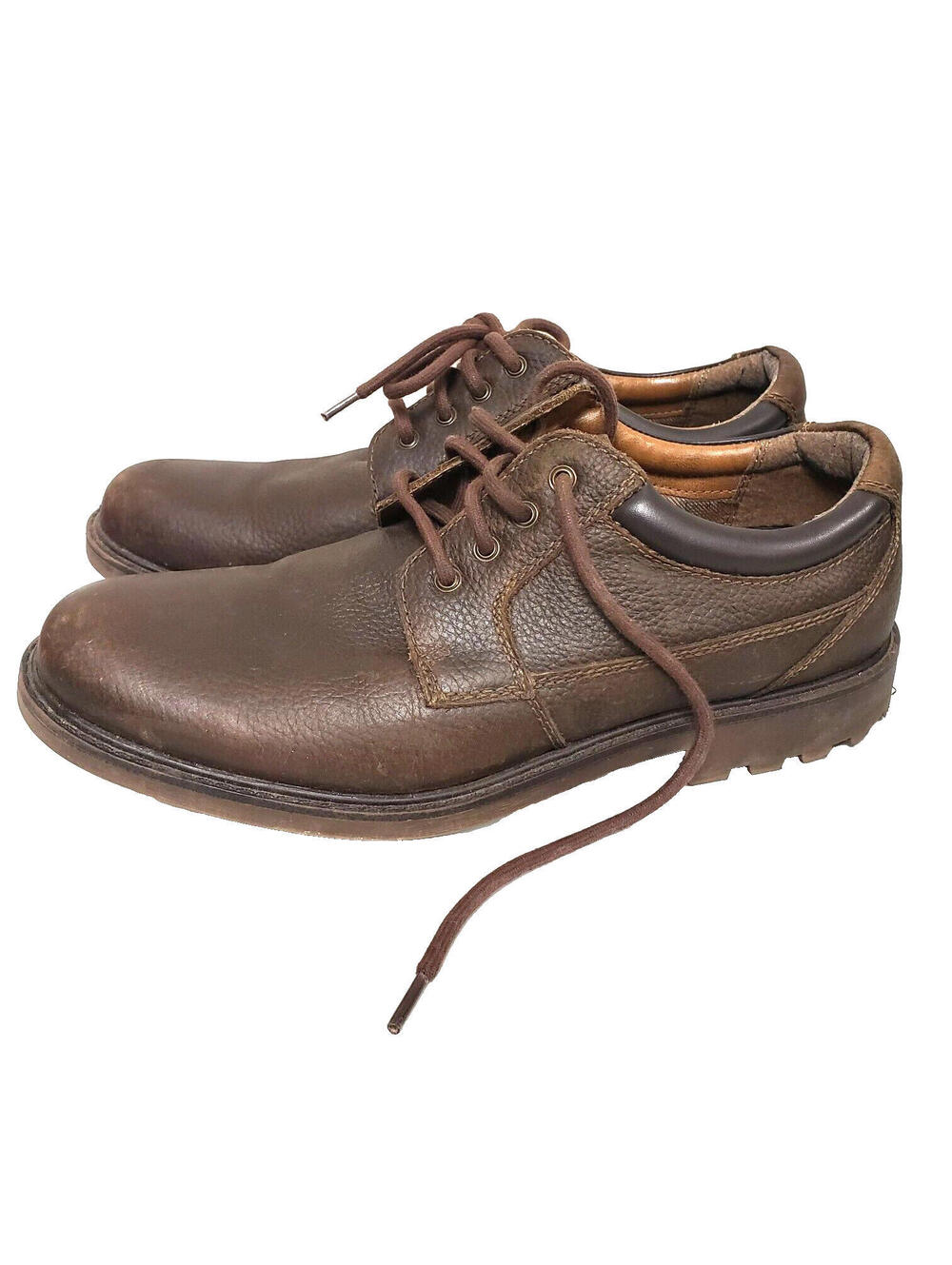 Men's Dockers Leather Lace Up Shoes Brown Size 9.5M 90-31847